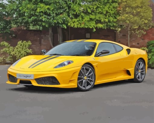 Yellow Ferrari Scuderia Paint By Numbers