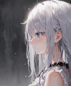 Anime Girl With White Hair Paint By Numbers