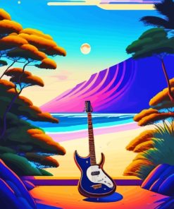 Beach Guitar Paint By Numbers