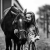 Black and White Girl with Horse Paint By Numbers