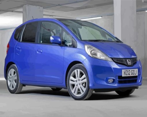 Blue Honda Jazz Paint By Numbers