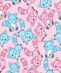 Blue Pink Cats Paint By Numbers