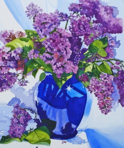 Blue Vase Lilac Flowers Paint By Numbers