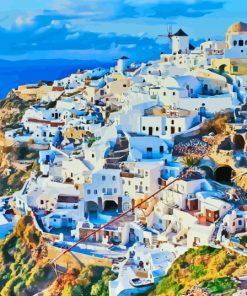 Cliff Greek Village Paint By Numbers