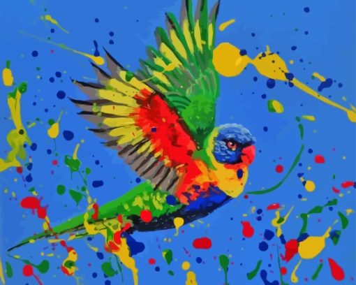 Colorful Splash Parrot Paint By Numbers