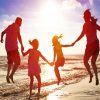 Family Jumping On Beach Paint By Numbers