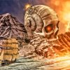 Fantasy Landscape with Ship and Skull Paint By Numbers