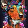 Floral Dog Art Paint By Numbers