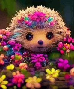 Floral Hedgehog Paint By Numbers