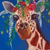 Giraffe With Flowers Paint By Numbers