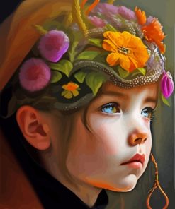 Girl With Floral Head Paint By Numbers