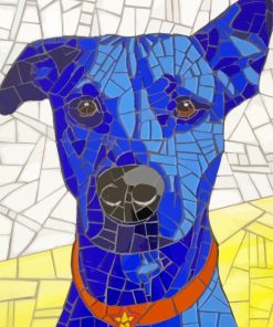 Mosaic Blue Dog Paint By Numbers