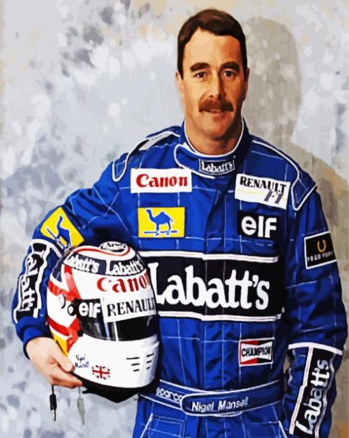 Nigel Mansell Car Driver Paint By Numbers