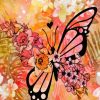 Peach Butterfly Art Paint By Numbers