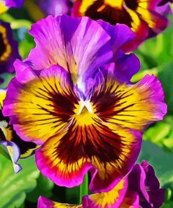 Purple And Yellow Flower Paint By Numbers