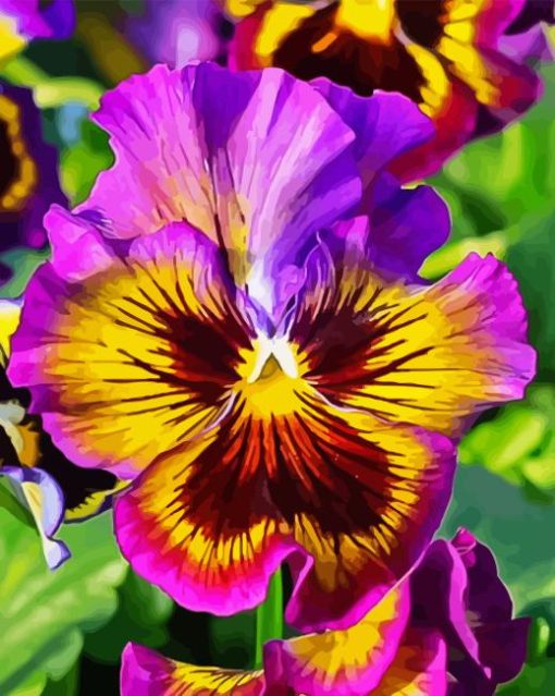 Purple And Yellow Flower Paint By Numbers