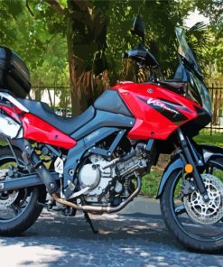 Red Suzuki DL650 V Strom Paint By Numbers