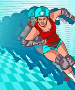 Speeding Roller Derby Girl Paint By Numbers