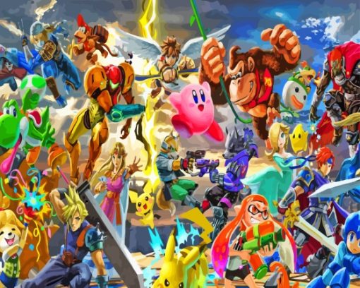 Super Smash Bros Characters Paint By Numbers