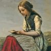 The Little Reader By Camille Corot Paint By Numbers