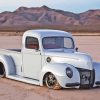 White 1940 Ford In Desert Paint By Numbers