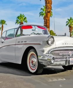 White 1957 Buick Paint By Numbers