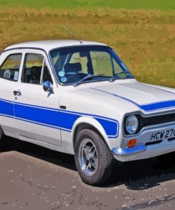 White Ford Escort Mexico Paint By Numbers