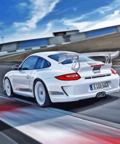 White Porsche 911 GT3 RS Paint By Numbers