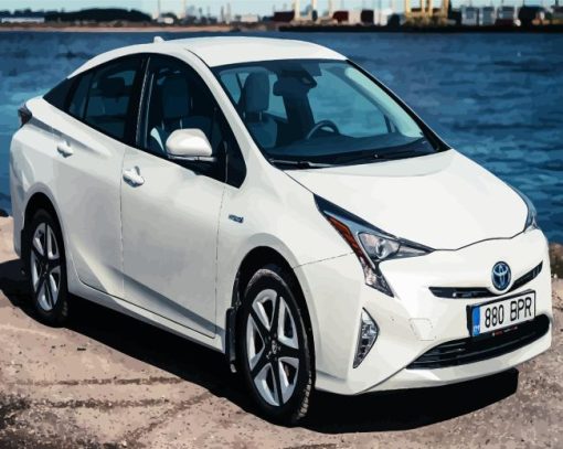 White Prius Paint By Numbers