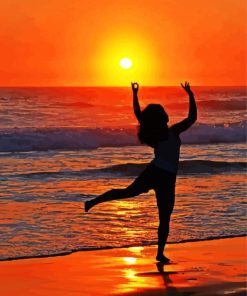 Woman Dancing At The Beach Paint By Numbers