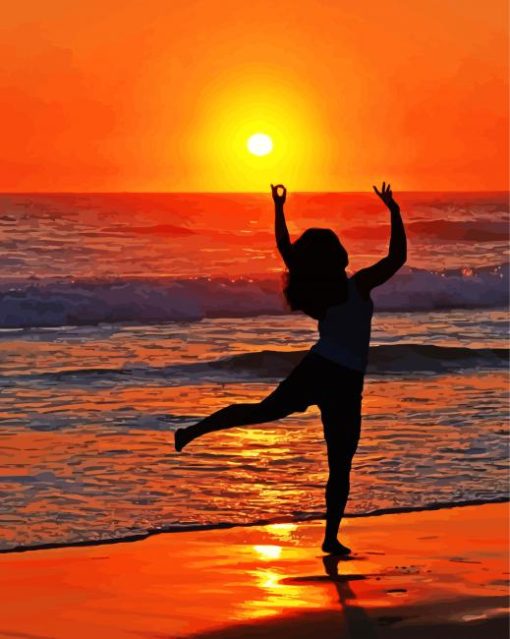 Woman Dancing At The Beach Paint By Numbers