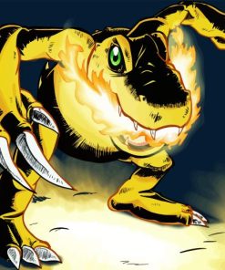 Agumon Fire Blast Paint By Numbers