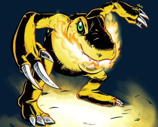 Agumon Fire Blast Paint By Numbers