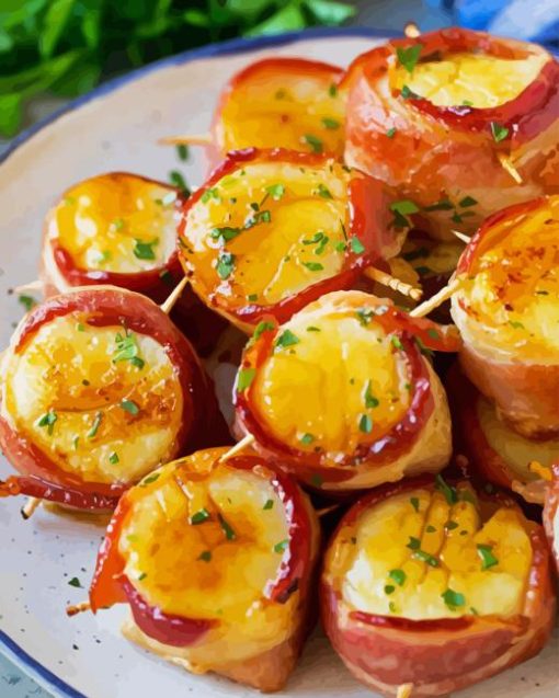 Bacon Wrapped Scallops Paint by Numbers