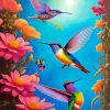 Flying Hummingbirds And Butterflies Paint By Numbers