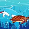 Dolphin And Turtle Art Paint By Numbers