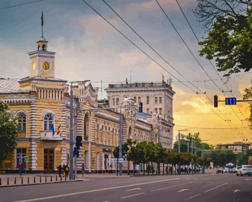 Moldova Street Sunset Paint by Numbers