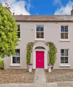 Pink Door House in Howth Paint By Numbers