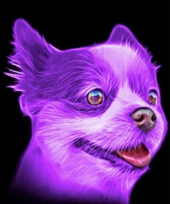 Purple Puppy Head Paint By Numbers