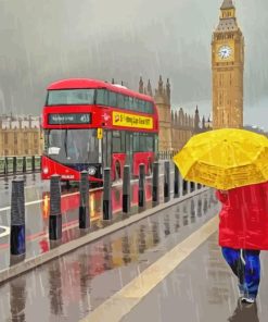 Raining London England Paint by Numbers