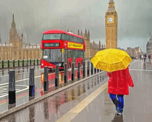 Raining London England Paint by Numbers