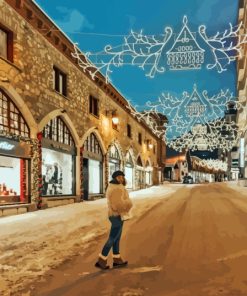 Saint Moritz Streets At Night Paint By Numbers