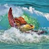 Sea Turtle In Wave Paint By Numbers