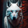 White Wolf With Red Eyes Paint By Numbers