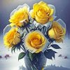 Yellow Roses In Vase Paint By Numbers