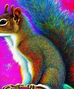 Squirrel Abstract Rainbow Paint By Numbers