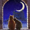 Cats Watching Moon Paint By Numbers