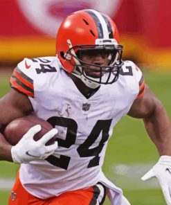 Nick Chubb American Footballer Paint By Numbers