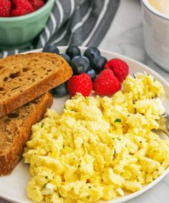 Scrambled Eggs With Fruits Paint by Numbers