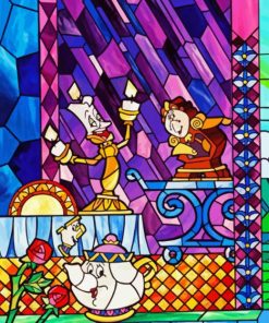 Beauty And The Beast Glass Paint by Numbers